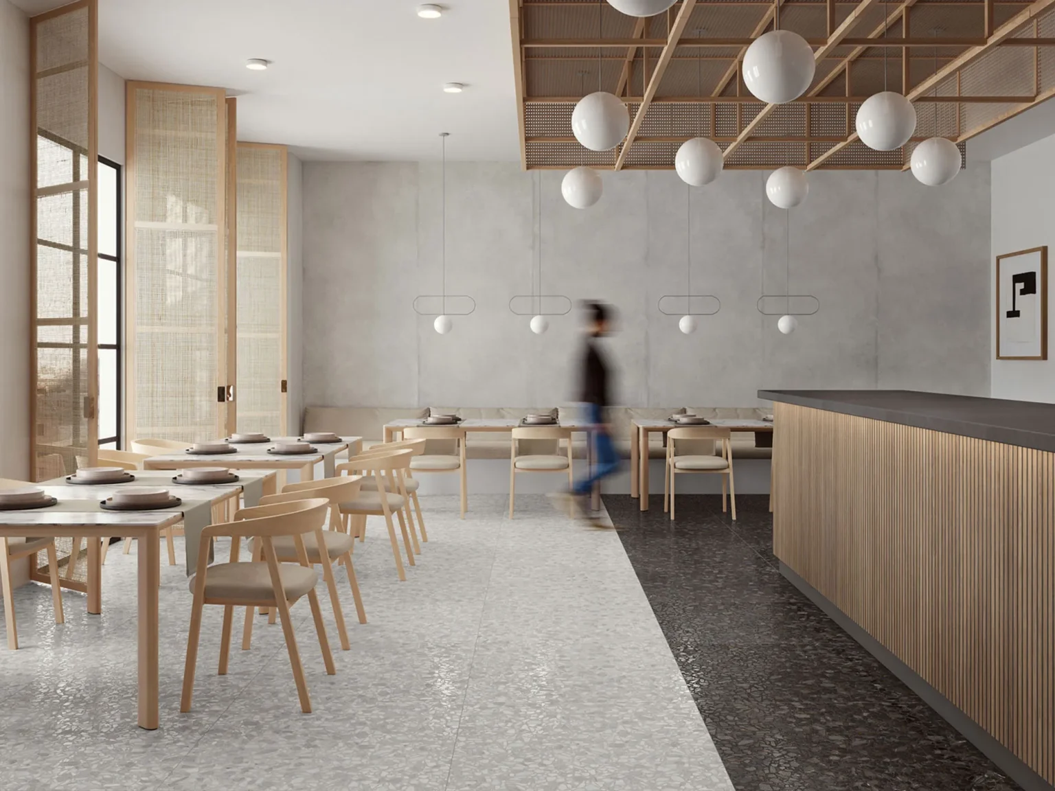 Egeo is a terrazzo-look porcelain floor tile